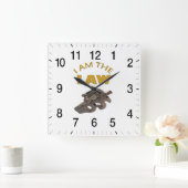 Ich bin das Gesetz mit einem m4a1 Maschinengewehr Quadratische Wanduhr (Zuhause)