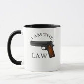 Ich bin das Gesetz mit einer Handfeuerwaffe Tasse (Links)