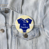 Ich bin das Großmutter-Marine-Blau auf gelbem Button (Beispiel)