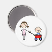 Ich bin das kleine Bruder-Strichmännchen Magnet (Vorderseite/Rückseite)