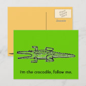 Ich bin das Krokodil, folgen Sie mir. Postkarte (Vorne/Hinten)