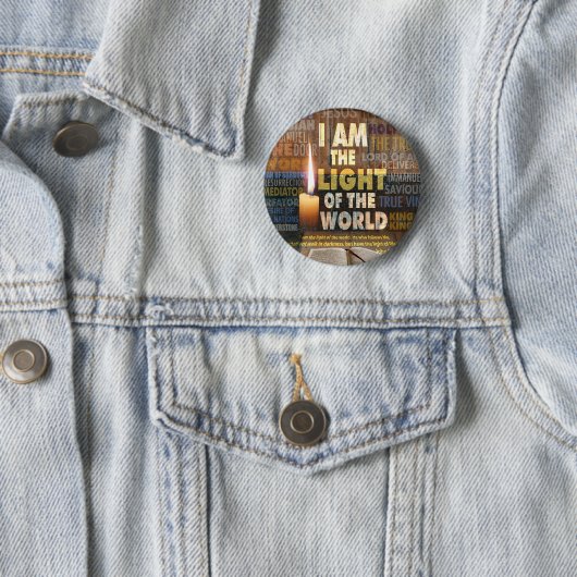 Ich bin das Licht der Welt - John 8:12 Button (Beispiel)
