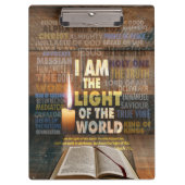 Ich bin das Licht der Welt - John 8:12 Klemmbrett (Vorderseite)