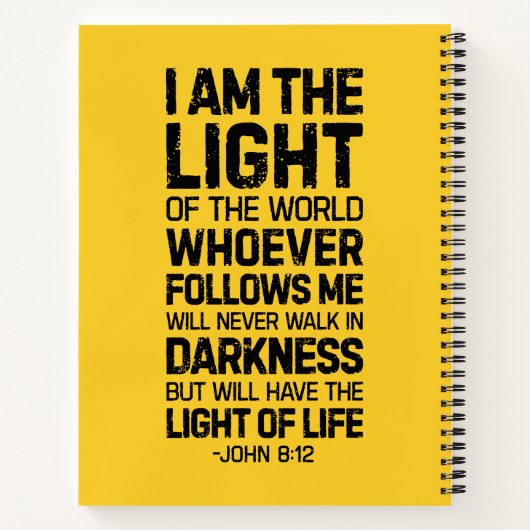 Ich bin das Licht der Welt, John 8:12 Notizblock (Rückseite)