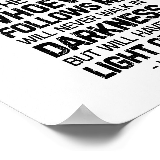Ich bin das Licht der Welt, John 8:12 Poster (Ecke)