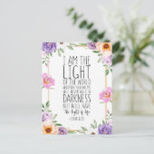 Ich bin das Licht der Welt, John 8:12 Postkarte (Stehend Vorderseite)