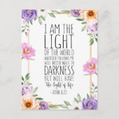 Ich bin das Licht der Welt, John 8:12 Postkarte (Vorderseite)
