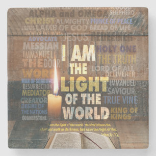 Ich bin das Licht der Welt - John 8:12 Steinuntersetzer