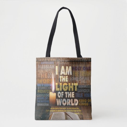 Ich bin das Licht der Welt - John 8:12 Tasche (Vorderseite)
