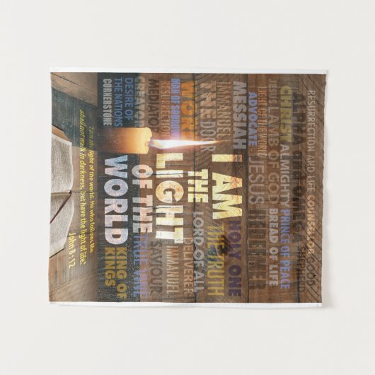 Ich bin das Licht der Welt - John 8:12 Wandteppich (Vorderseite (Horizontal))