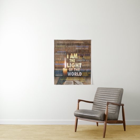 Ich bin das Licht der Welt - John 8:12 Wandteppich (Beispiel)