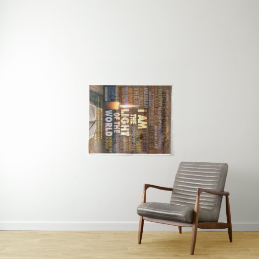 Ich bin das Licht der Welt - John 8:12 Wandteppich (Beispiel (Horizontal))