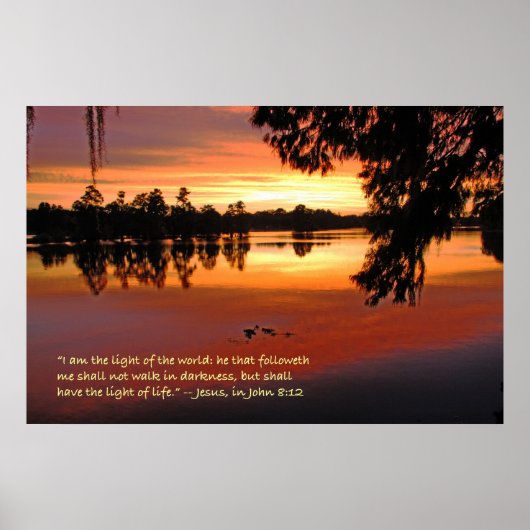 "Ich bin das Licht der Welt"-Schrift-Poster Poster (Vorne)