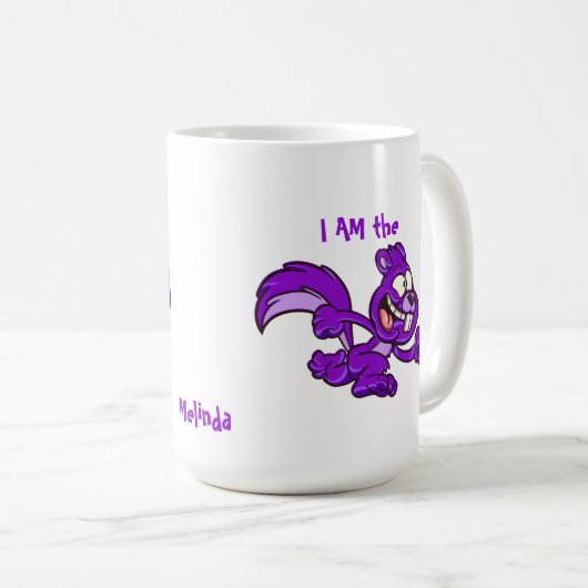 Ich bin das Lila Eichhörnchenbüro Kaffeetasse (VorderseiteRechts)