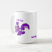 Ich bin das Lila Eichhörnchenbüro Kaffeetasse (Vorderseite Links)