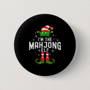 Ich bin das Mahjong-Elfen-Weihnachtsfamilien-Pyjam Button