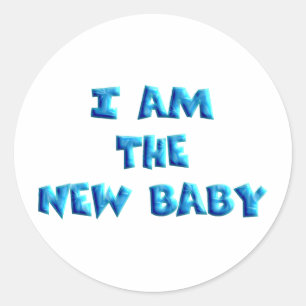 Ich bin das neue Baby Runder Aufkleber