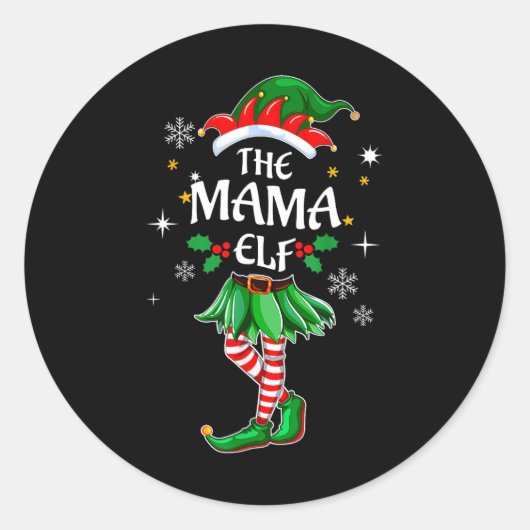 Ich bin das Niedliche Weihnachtsfest der Mama Elf Runder Aufkleber (Vorderseite)