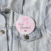 Ich bin das Oma mit rosa Punkten und weißer Spitze Button (Beispiel)