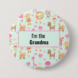 Ich bin das Oma-Süße Tier-Muster Button