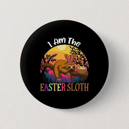 Ich bin das Osterfaultier Osterbekleidung _1 Button (Vorderseite)