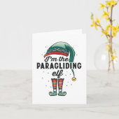 Ich bin das Paragliding Elf Weihnachtsgeschenk Wei Karte (Gelbe Blume)