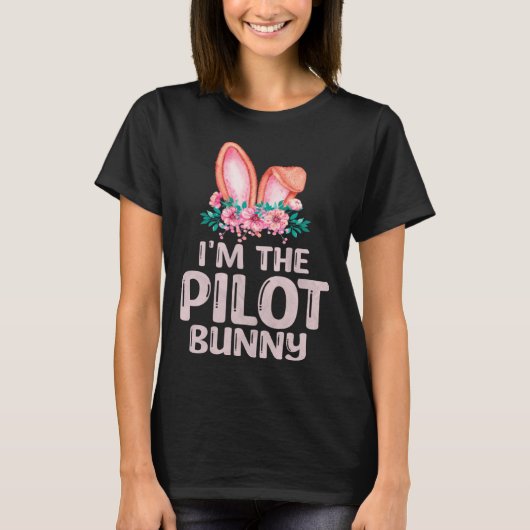 Ich bin das Party "Pilot Bunny Matching Family Oas T-Shirt (Vorderseite)