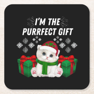 Ich bin das purrfekte Geschenk Rechteckiger Pappuntersetzer