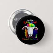 Ich bin das RAINBOW-Schaf der Familie 2 Button (Vorne & Hinten)