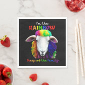 Ich bin das RAINBOW-Schaf der Familie 2 Serviette (Beispiel)