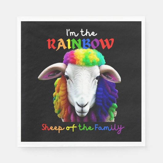 Ich bin das RAINBOW-Schaf der Familie 2 Serviette (Vorderseite)