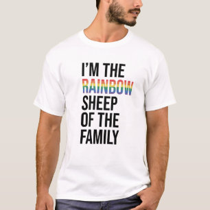 Ich bin das Regenbogenschaf der Familie, Weiß T-Shirt