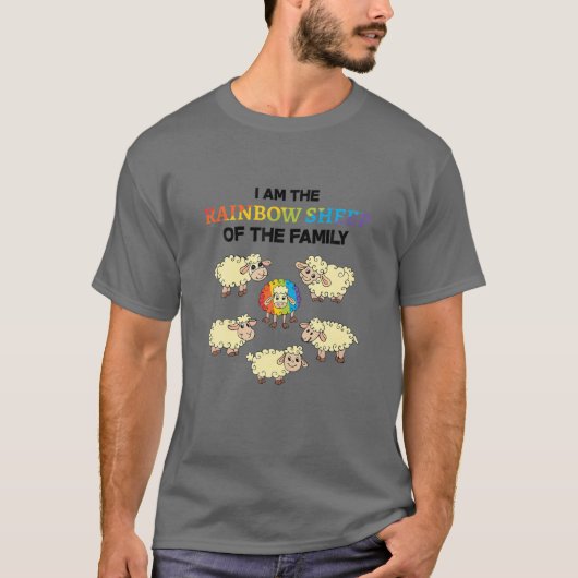 Ich bin das Regenbogenschaf der LGBT-Schaffamilie T-Shirt (Vorderseite)