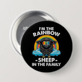 Ich bin das Regenbogenschaf im Monat der Familient Button (Vorne & Hinten)