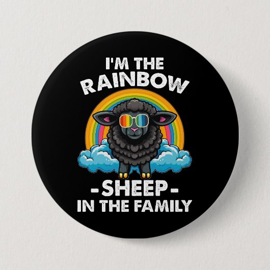 Ich bin das Regenbogenschaf im Monat der Familient Button (Vorderseite)