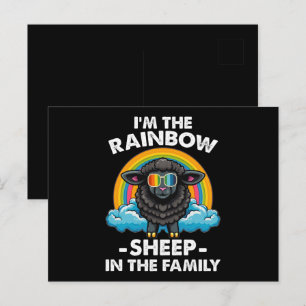 Ich bin das Regenbogenschaf in der Familie Pride M Postkarte