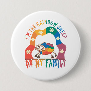 Ich bin das Regenbogenschaf meiner Familie - Pride Button