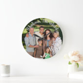 Ich bin das Rustikale Wood Funny Retirement Foto Große Wanduhr (Zuhause)