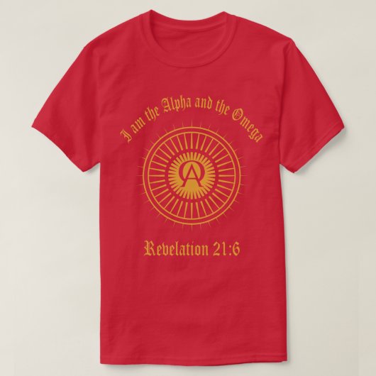 Ich bin das Sprichwort der Alpha- und Omega-Offenb T-Shirt (Design vorne)