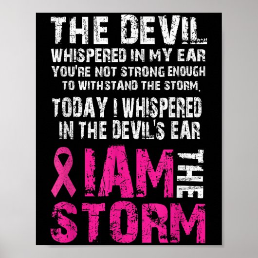 Ich bin das Storm-Brustkrebs-Bewusstsein Poster (Vorne)