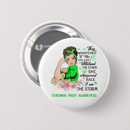 Ich bin das Storm CEREBRAL PALSY Bewusstsein Button (Vorne & Hinten)