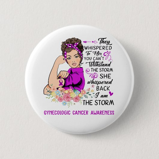 Ich bin das Storm GYNECOLOGIC CANCER Bewusstsein Button (Vorderseite)