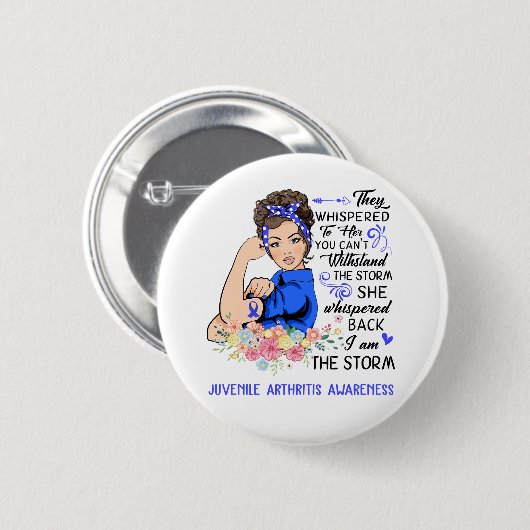 Ich bin das Storm JUVENILE ARTHRITIS Bewusstsein Button (Vorne & Hinten)