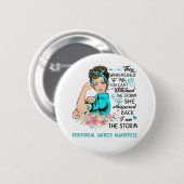 Ich bin das Storm PERITONEAL CANCER Bewusstsein Button (Vorne & Hinten)