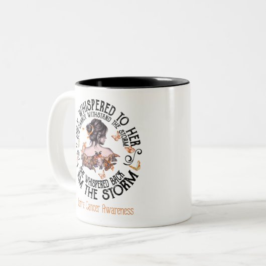 Ich bin das Storm Uteruskrebs-Bewusstsein Zweifarbige Tasse (Vorderseite Links)