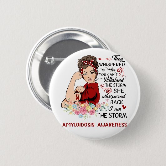 Ich bin das Sturm-AMYLOIDOSIS-Bewusstsein Button (Vorne & Hinten)