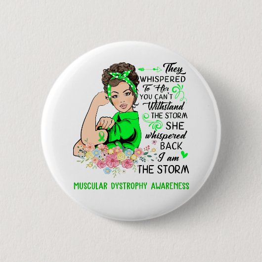 Ich bin das stürmische MUSKULÄRE DYSTROPHISCHE Bew Button (Vorderseite)