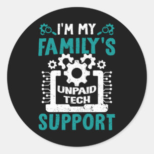 Ich bin das unbezahlte IT-Support-Computermodul me Runder Aufkleber