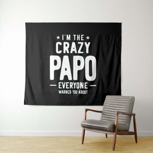 Ich bin das verrückte Papo-Jedermann-Geschenk Wandteppich (Beispiel (Horizontal))