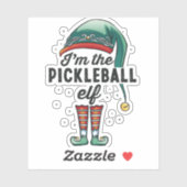 Ich bin das Weihnachtsgeschenk des Pickleball Elf  Aufkleber (Blatt)